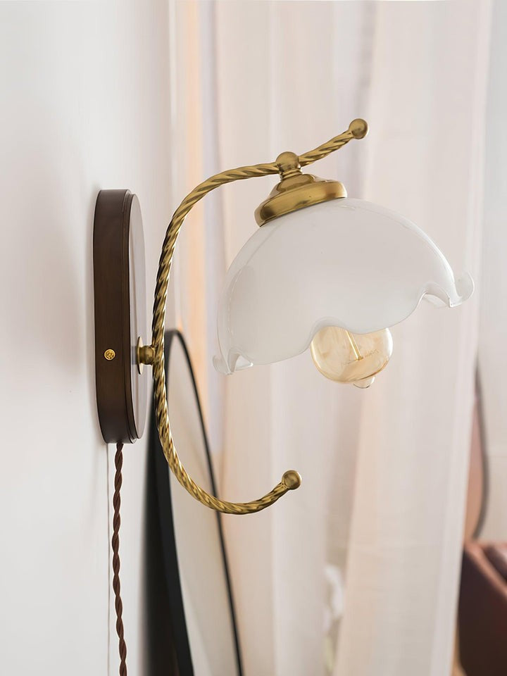 White Floral Petal LED Wall Sconce