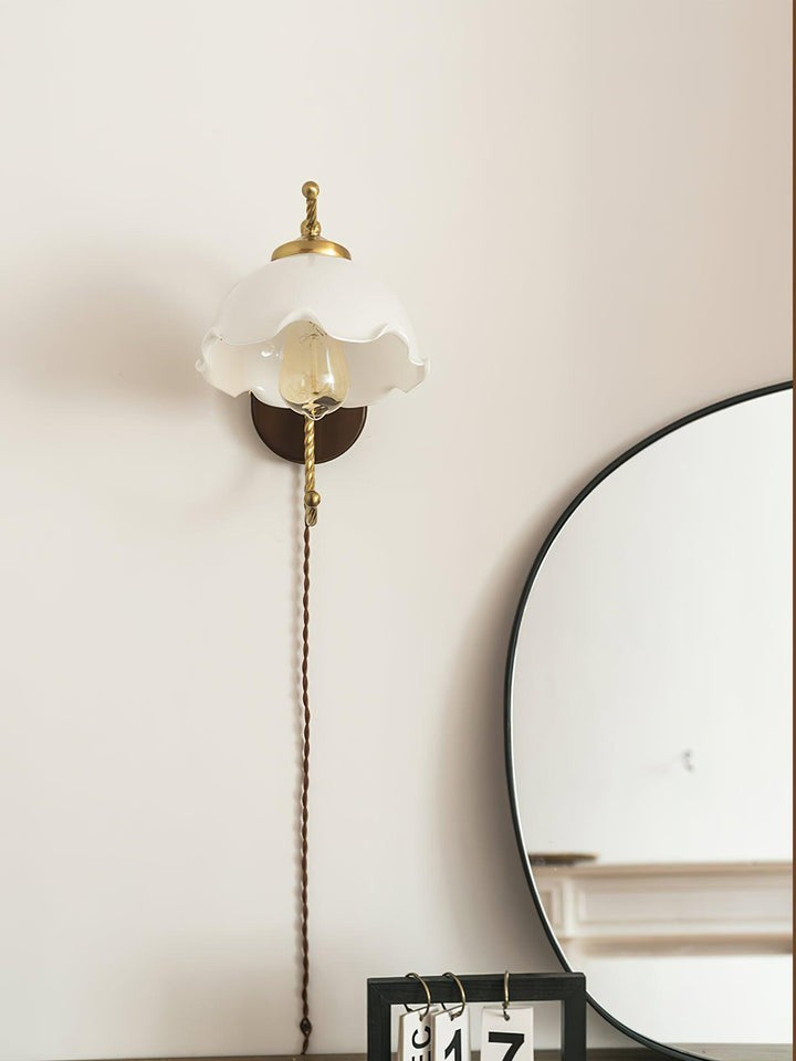 White Floral Petal LED Wall Sconce