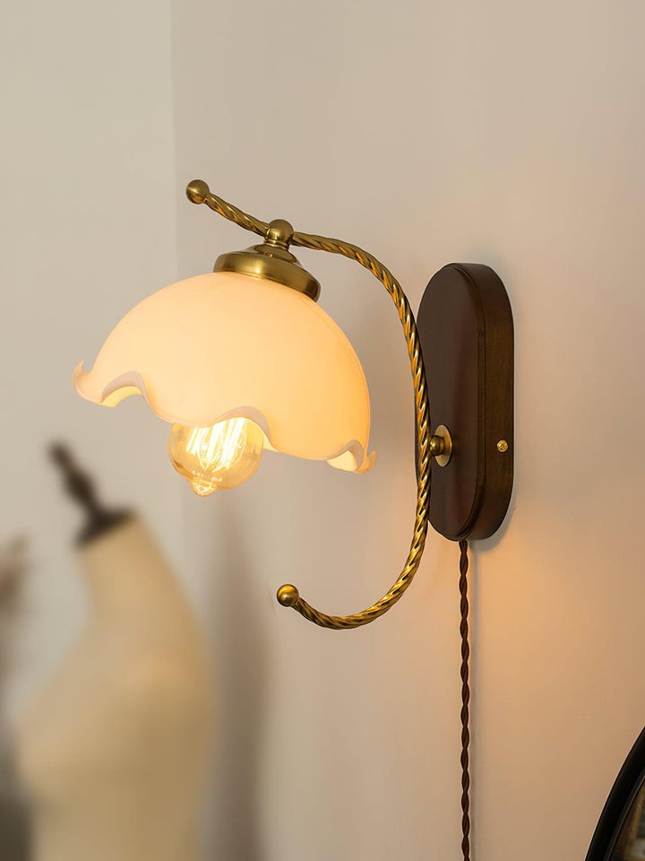 White Floral Petal LED Wall Sconce