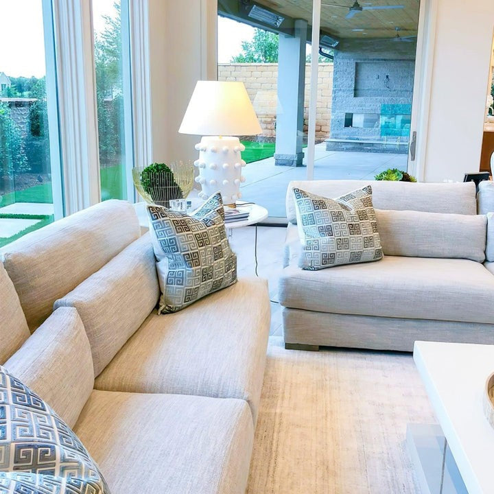 White Polka Dot Ceramic Table Lamp with Brass Accents