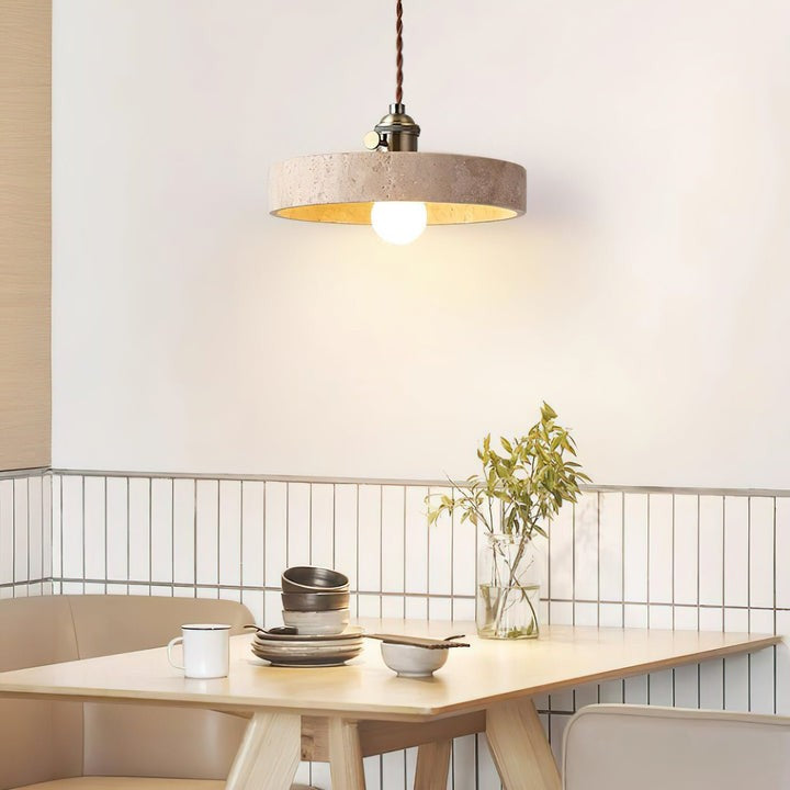 Yellow Travertine Ceiling Pendant Light