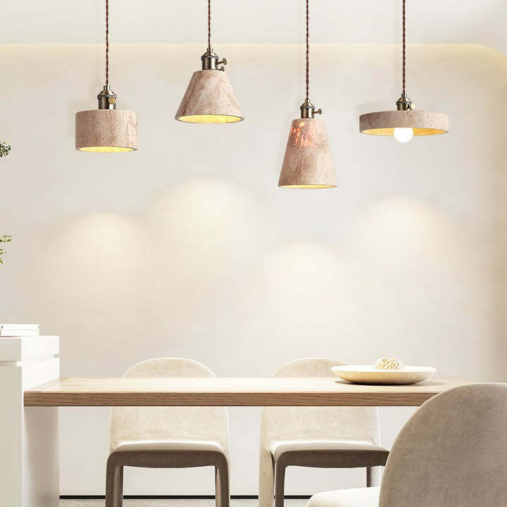 Yellow Travertine Ceiling Pendant Light
