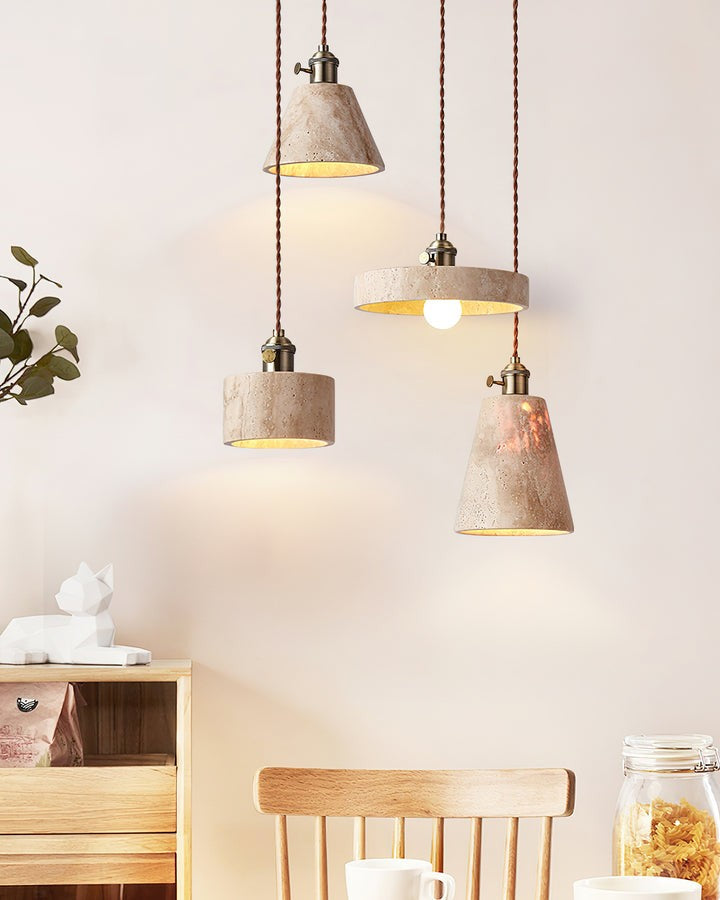 Yellow Travertine Ceiling Pendant Light