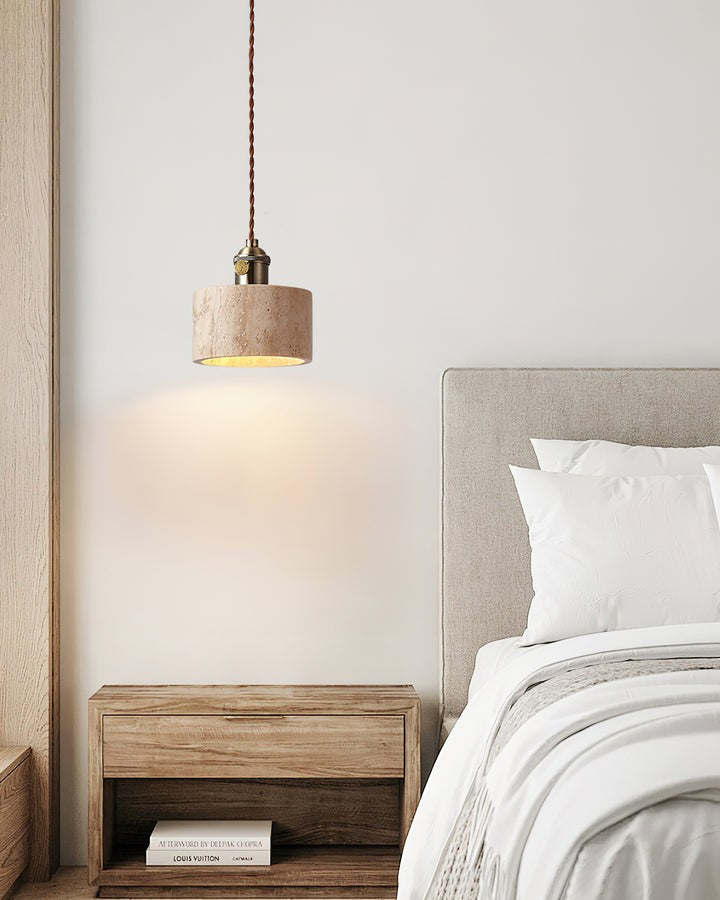 Yellow Travertine Ceiling Pendant Light