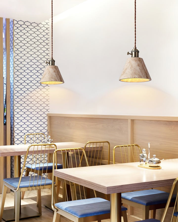 Yellow Travertine Ceiling Pendant Light