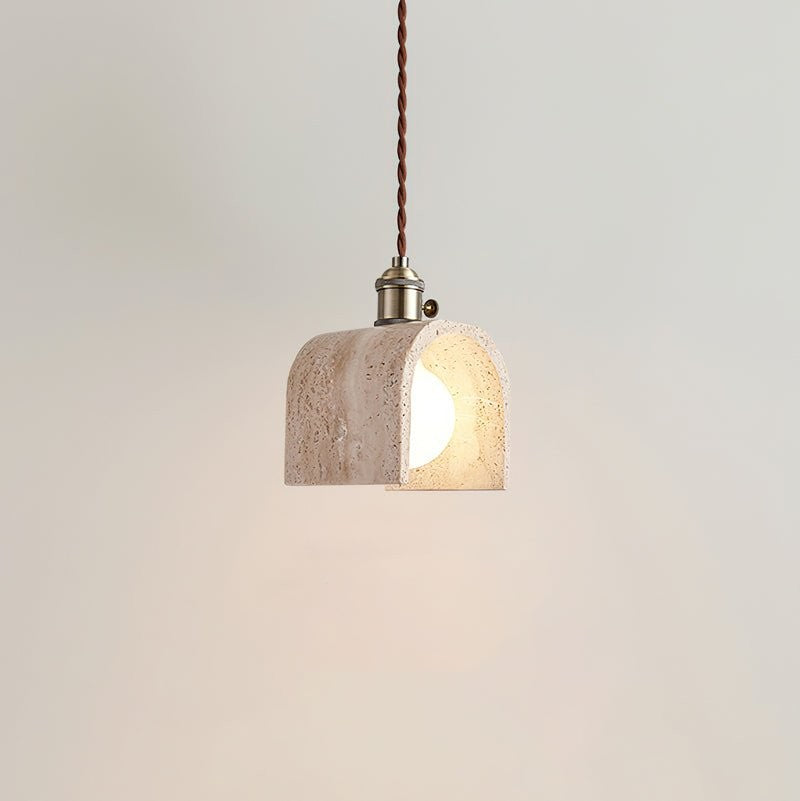 Yellow Travertine Ceiling Pendant Light