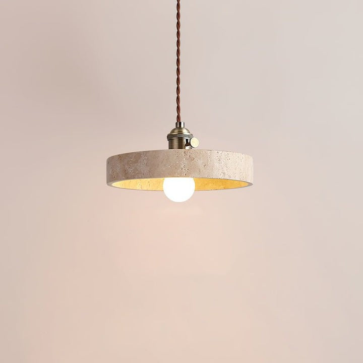Yellow Travertine Ceiling Pendant Light
