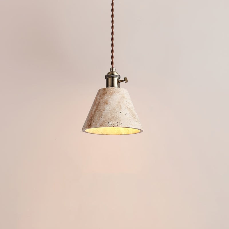 Yellow Travertine Ceiling Pendant Light