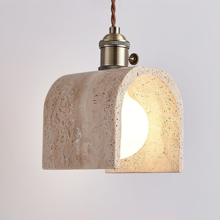 Yellow Travertine Ceiling Pendant Light
