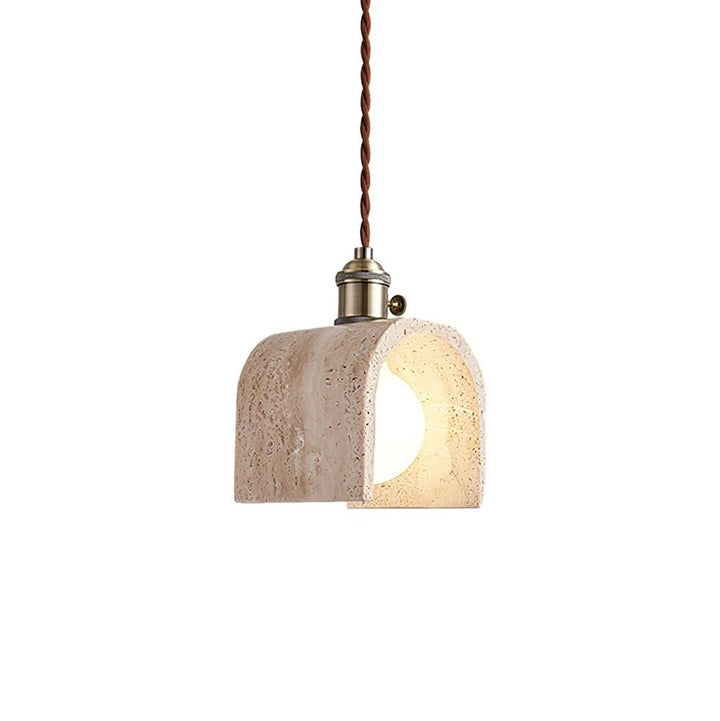 Yellow Travertine Ceiling Pendant Light