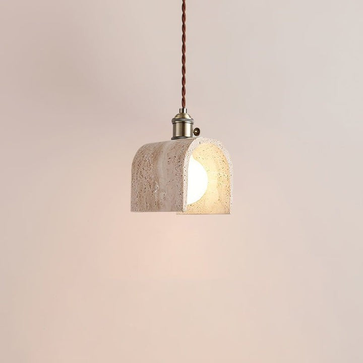 Yellow Travertine Ceiling Pendant Light