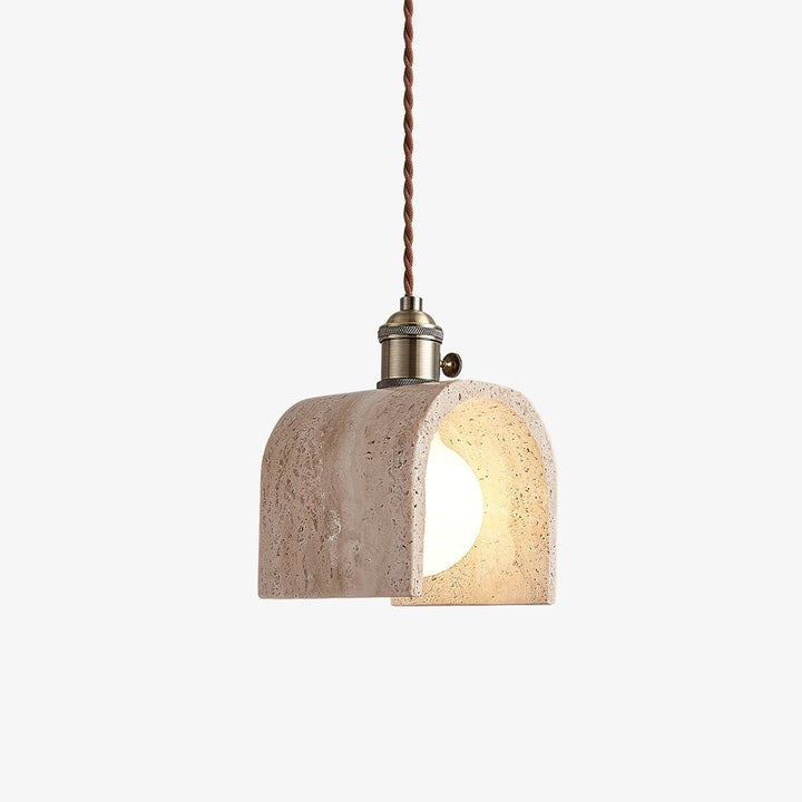 Yellow Travertine Ceiling Pendant Light