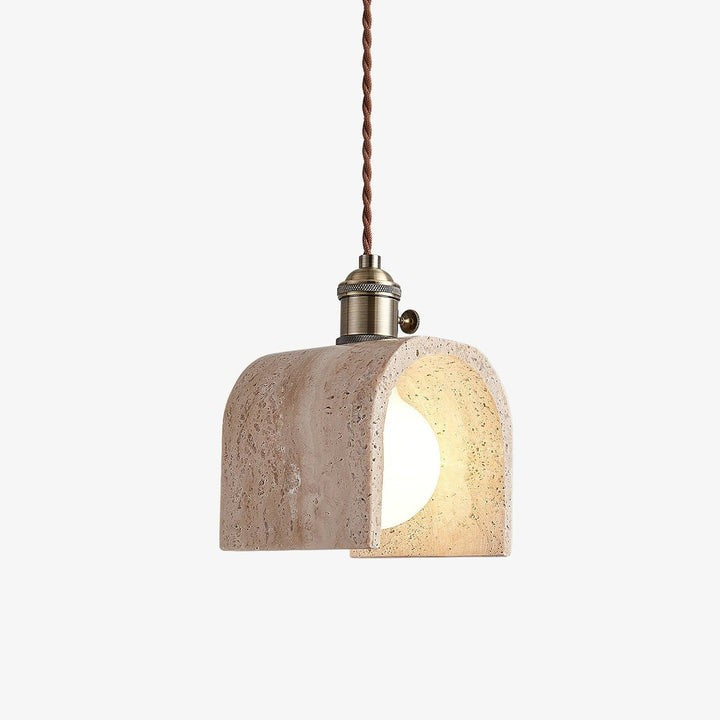 Yellow Travertine Ceiling Pendant Light
