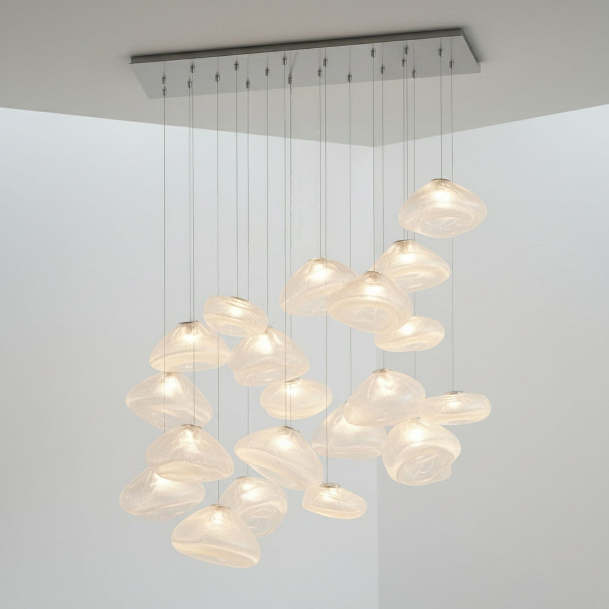 Blown Glass Mesh Pendant Light