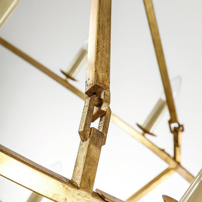 20-Light Wrought Brass Wagon Wheel Chandelier