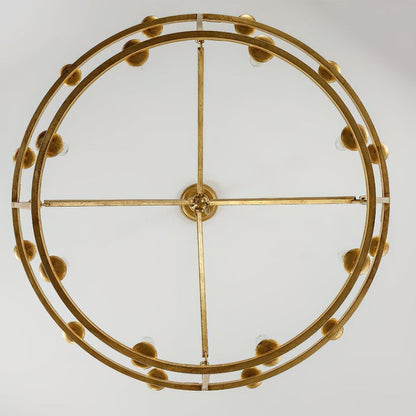 20-Light Wrought Brass Wagon Wheel Chandelier