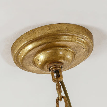 20-Light Wrought Brass Wagon Wheel Chandelier