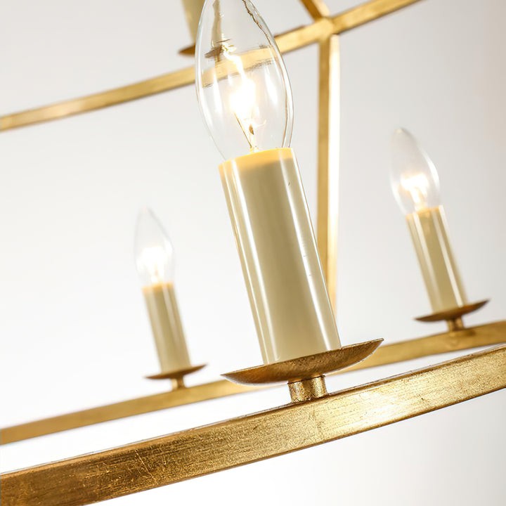 20-Light Wrought Brass Wagon Wheel Chandelier