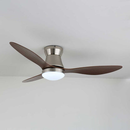 42-Inch Brushed Nickel LED Ceiling Fan with Walnut Blades