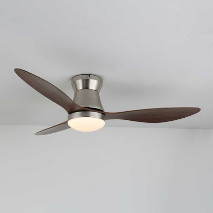 42-Inch Brushed Nickel LED Ceiling Fan with Walnut Blades