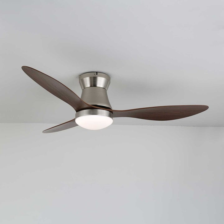 42-Inch Brushed Nickel LED Ceiling Fan with Walnut Blades