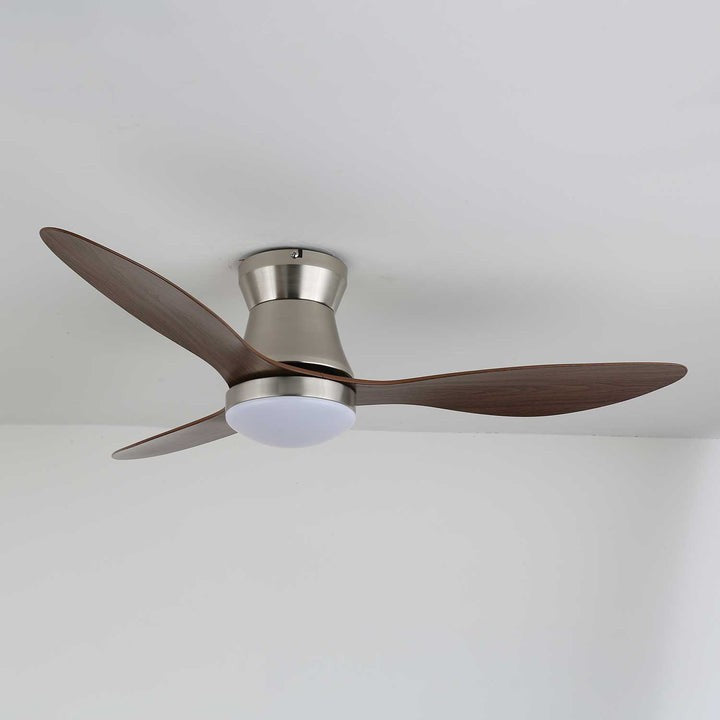 42-Inch Brushed Nickel LED Ceiling Fan with Walnut Blades