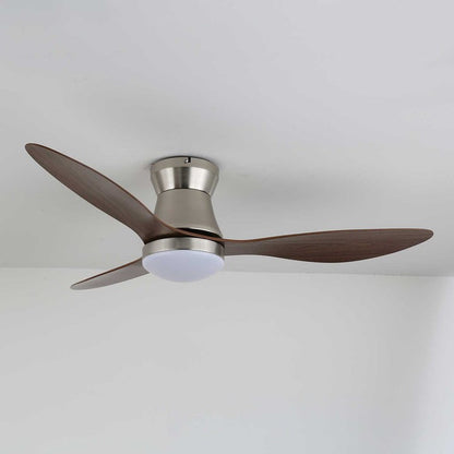 42-Inch Brushed Nickel LED Ceiling Fan with Walnut Blades