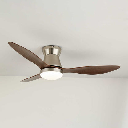 42-Inch Brushed Nickel LED Ceiling Fan with Walnut Blades