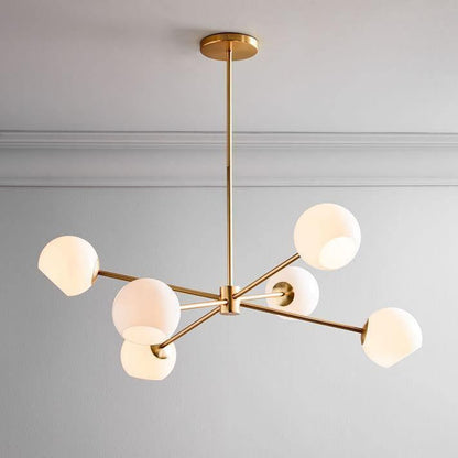 6-Light Staggered Glass Orb Chandelier