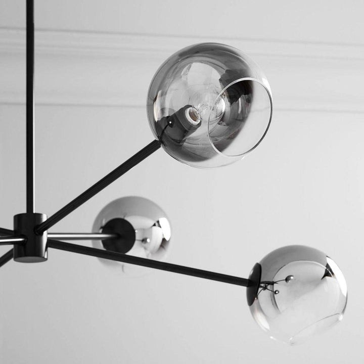 6-Light Staggered Glass Orb Chandelier