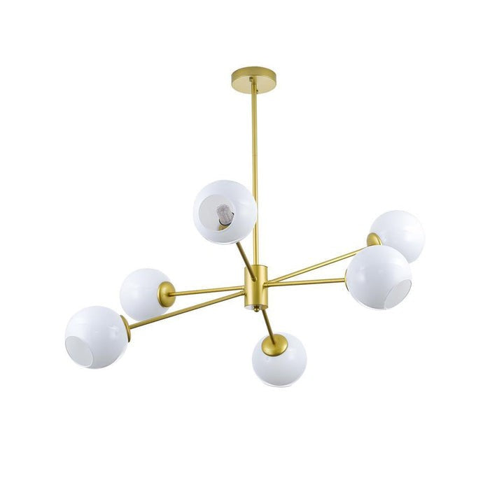 6-Light Staggered Glass Orb Chandelier