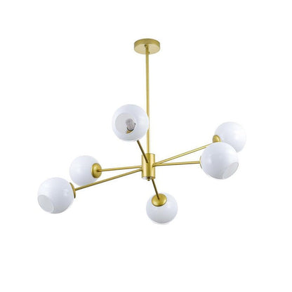 6-Light Staggered Glass Orb Chandelier