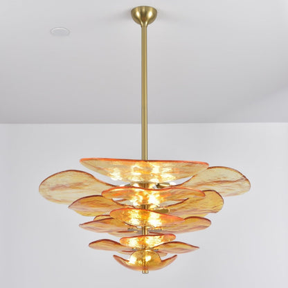 Petals Gold Murano Chandelier