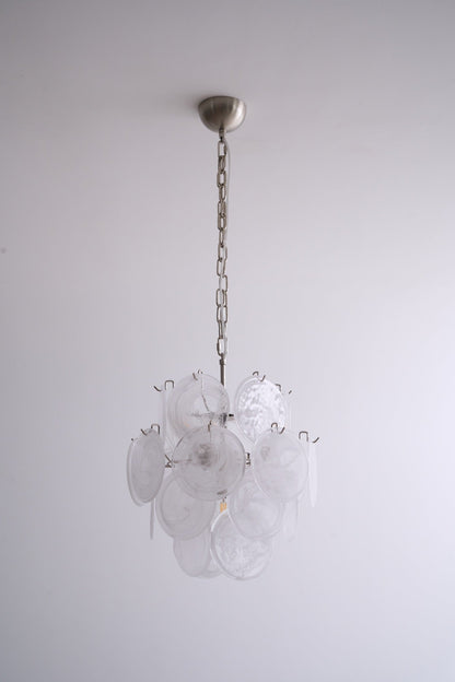 Aqua White Glass Murano Chandelier