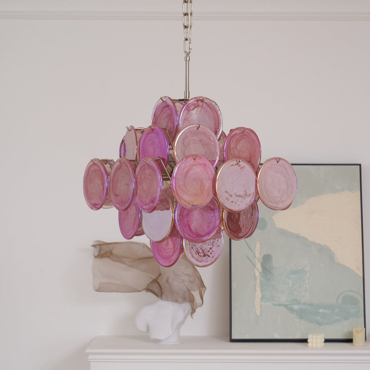 Aurelia Pink Murano Glass Chandelier