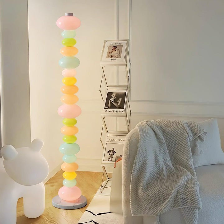 Colorful Marble & Glass LED Floor Lamp