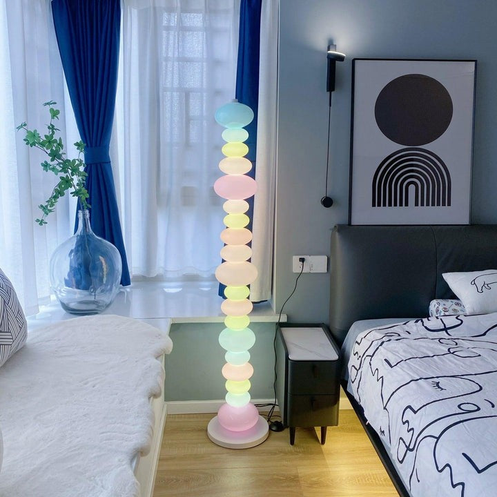 Colorful Marble & Glass LED Floor Lamp