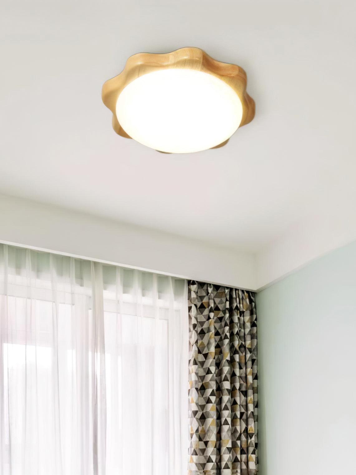 Drum Wood Ceiling Lamp