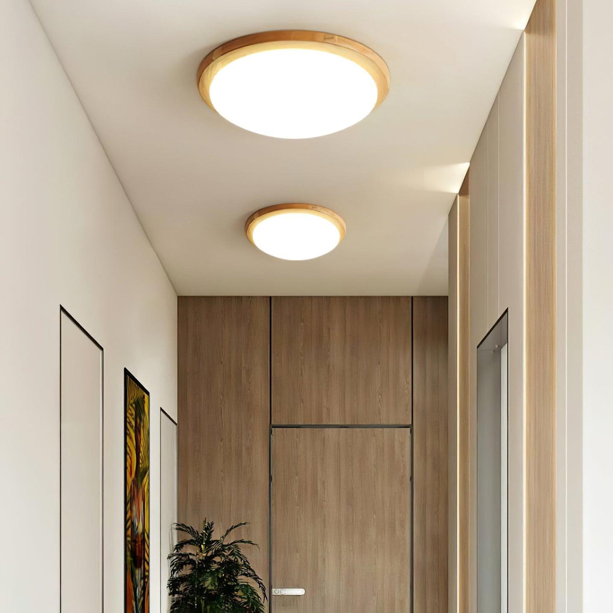 Drum Wood Ceiling Lamp