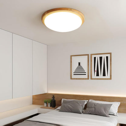 Drum Wood Ceiling Lamp