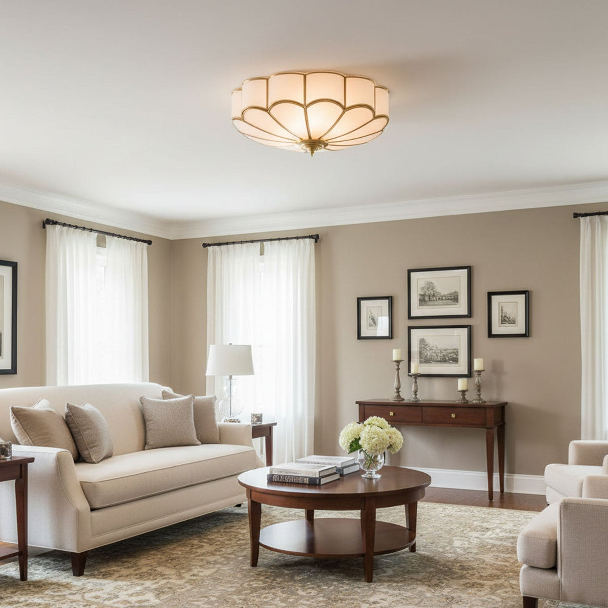 Flower Shape Glass Recessed Ceiling Light