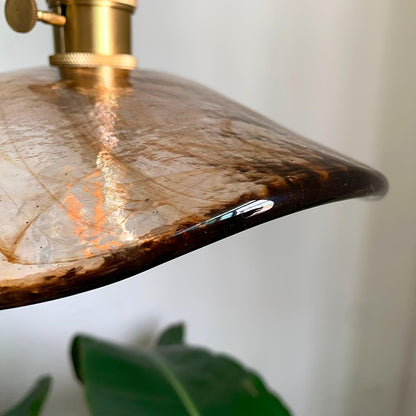 Flower Petal Glass Pendant Swag Light