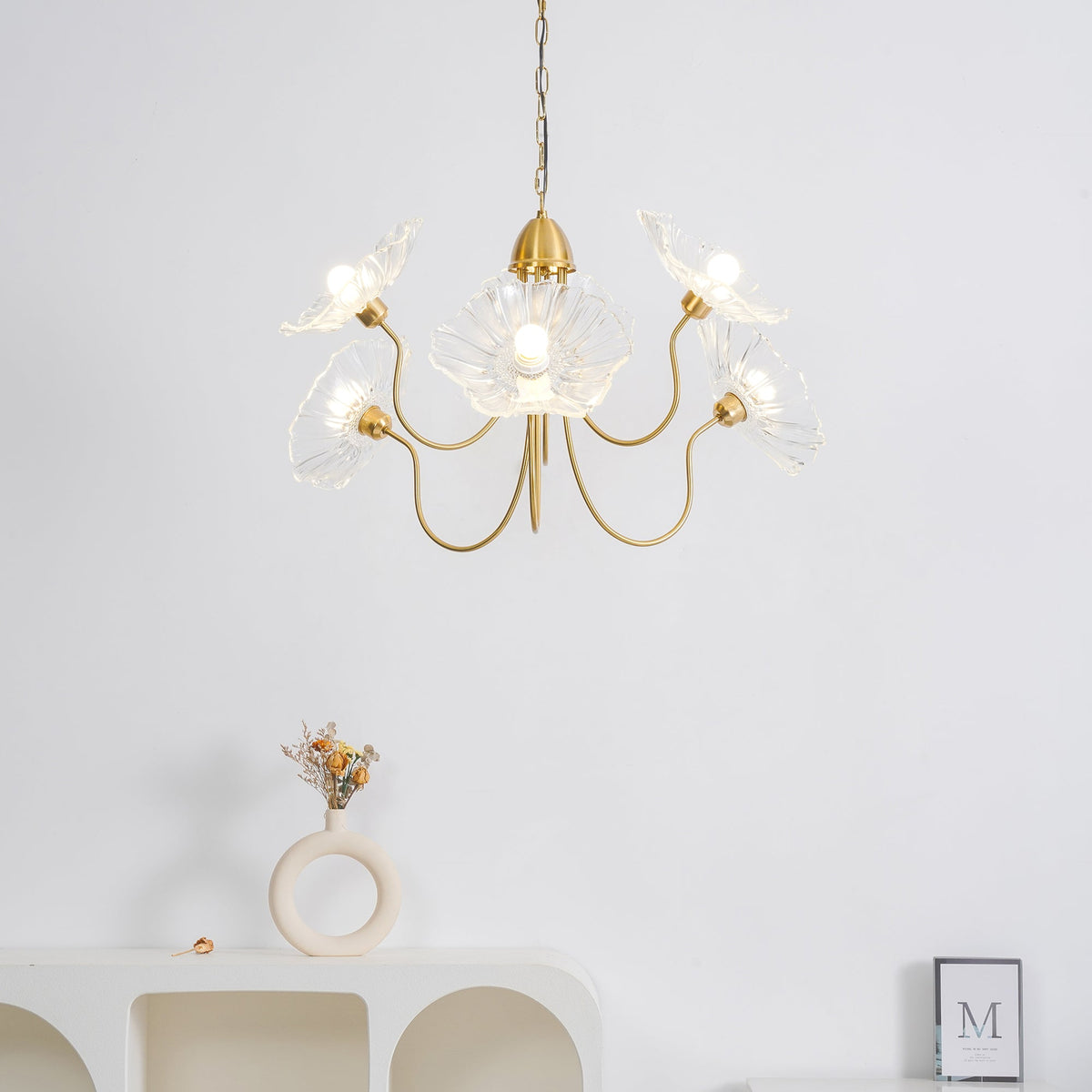 Lotus Leaf Glass Chandelier