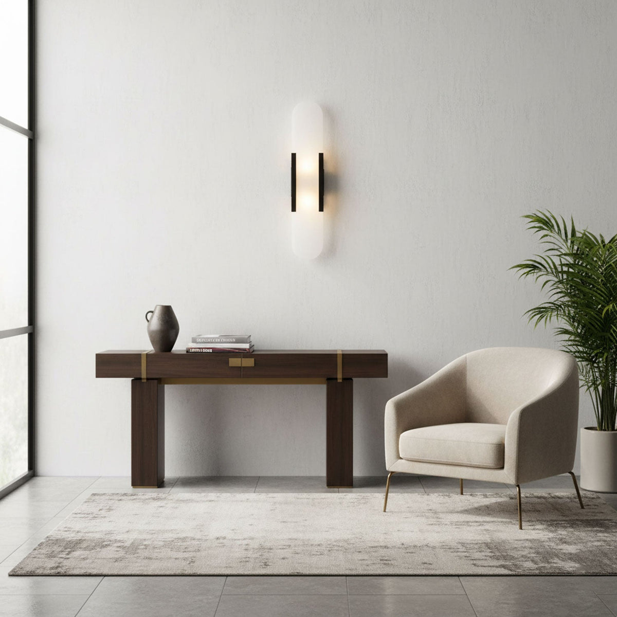 Melange Elongated Alabaster Wall Lamp