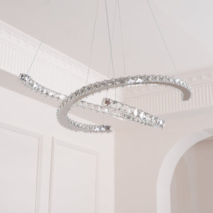 Modern Crystal Double C Chandelier