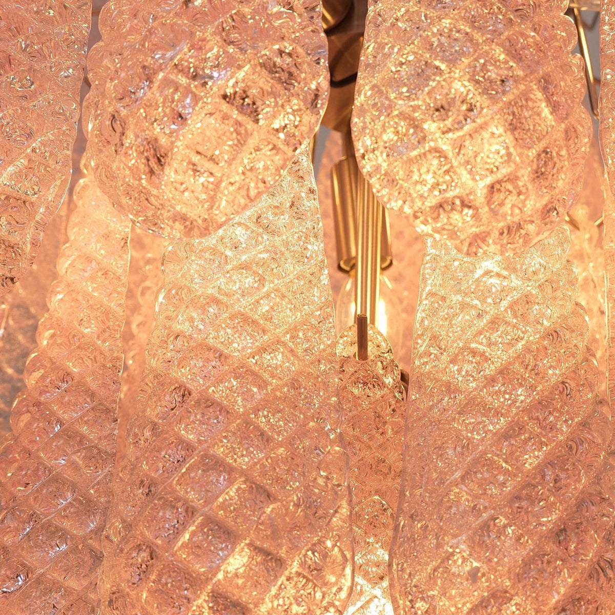 Murano Pink Glass Dewdrop Chandelier