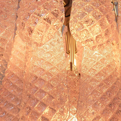 Murano Pink Glass Dewdrop Chandelier