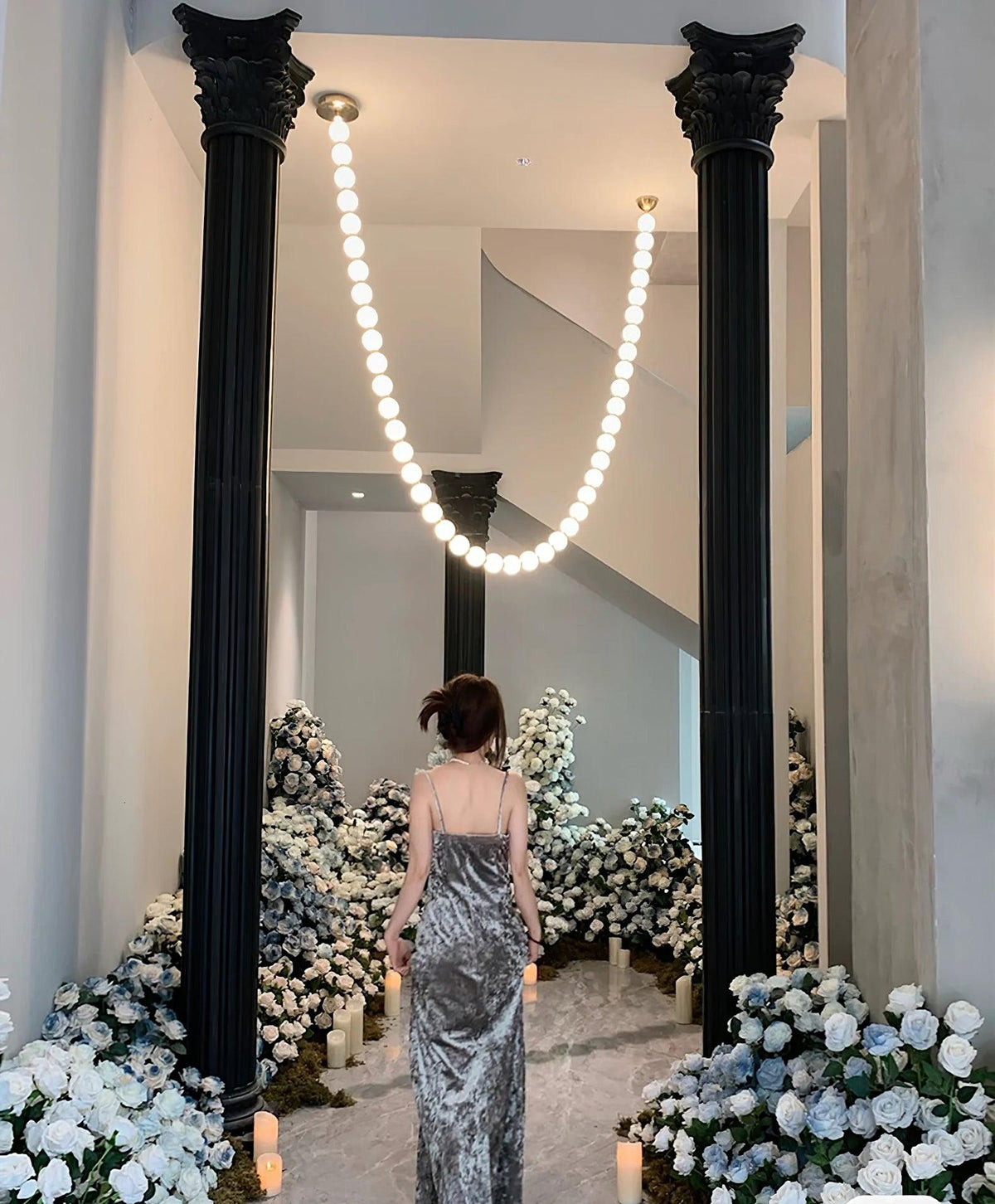 Pearl Necklace Balls Chandelier