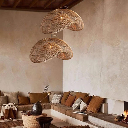 Rattan Wave Pendant Light