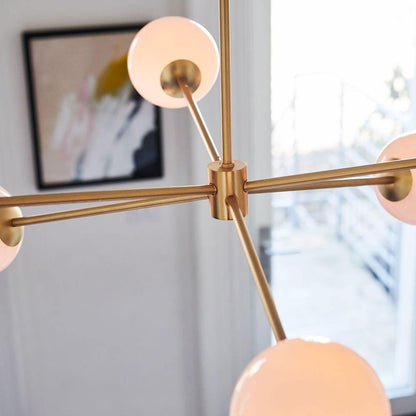 Staggered Glass 6 Light Chandelier
